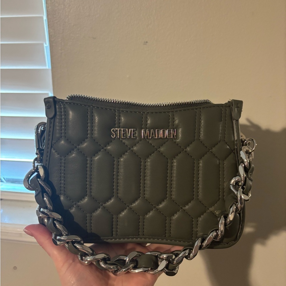 Steve Madden Green Quilted Crossbody Bag